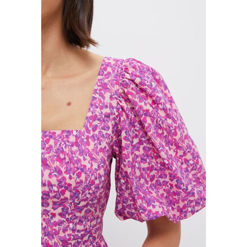 HYACINTH HOUSE Pink Multi Floral Estella Midi Dress Size M NWT - Picture 2 of 6